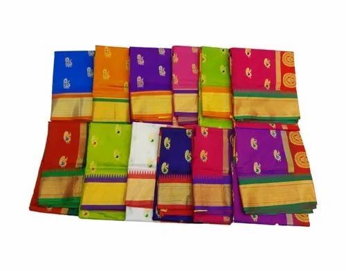 Traditional Printed Paithani Saree With Contrast Border