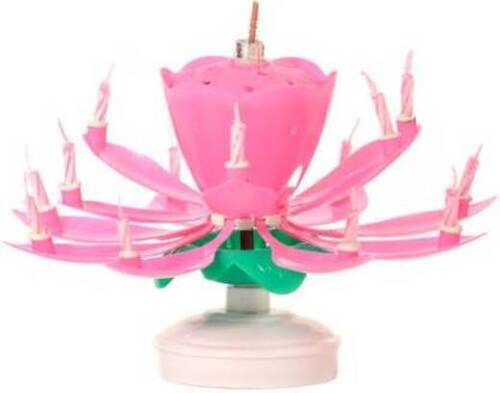 1 Minute Burning Time Lotus Shaped Plastic Body Musical Birthday Candle