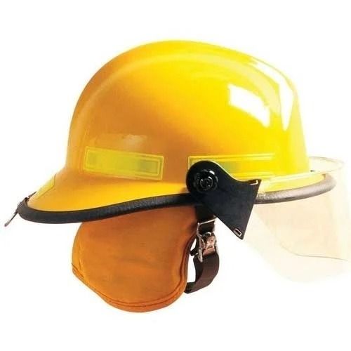 Yellow Free Size Half Face Polycarbonate Safety Helmet For Fireman