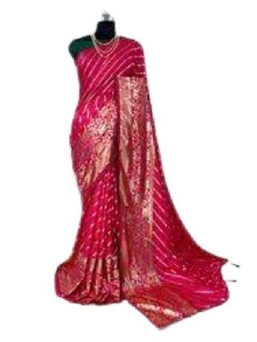 Summer Ladies Printed Red Festive Wear Art Silk Saree