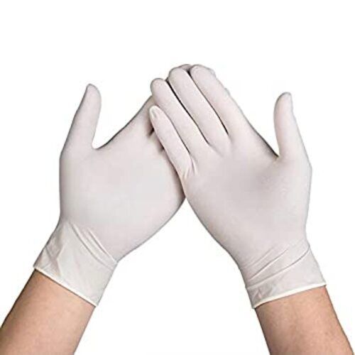 White Powdered Latex Full Fingered Disposable Hand Gloves