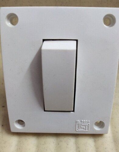 White 15 Ampere Electrical Switch For Home, Office And Hotel Use