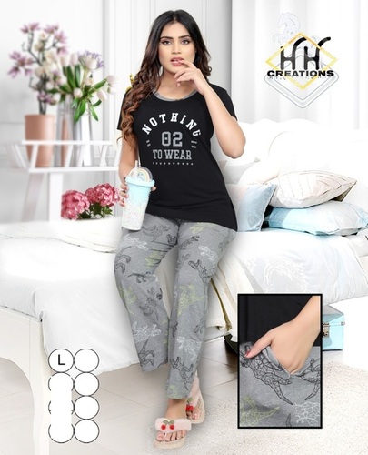 Night pants and t shirt for ladies sale