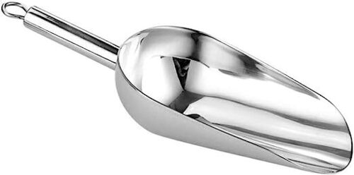 Silver 10 Inches Corrosion Resistance Mirror Finished 316 Stainless Steel Scoop