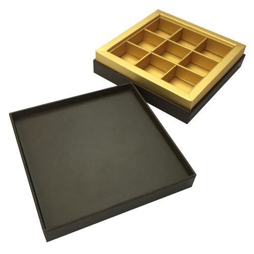 Black 12X12 Inches Matte Laminated Corrugated Paper Chocolate Packaging Box