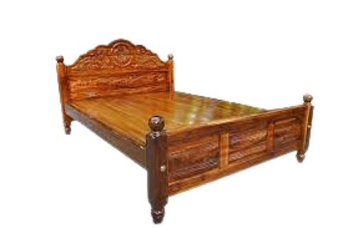 Handmade 75 X 48 Inch Teak Finish Brown Wooden Cots