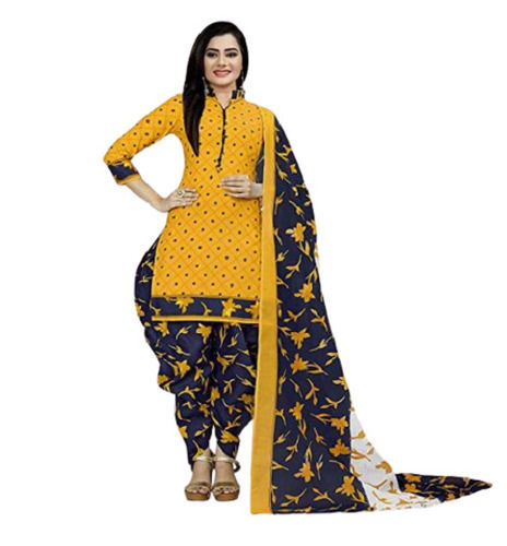 Yellow Breathable And Lightweight Fancy Salwar Suit