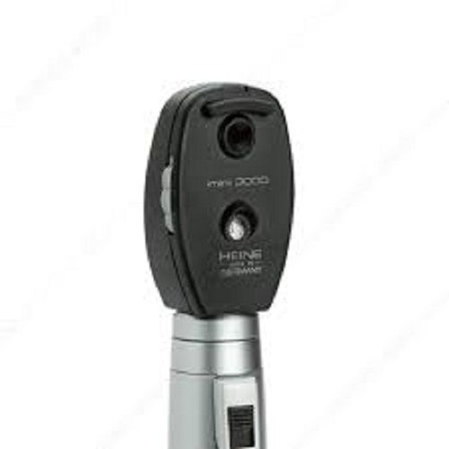 Heine Mini 3000 Direct Ophthalmoscope - Aluminum and Plastic, 18 Lenses from -20 D to +20 D, Silver and Black or Silver and Blue, Concentrated Bright LED Illumination for Accurate Color Rendering