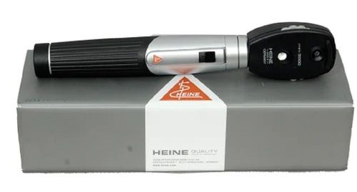 Heine Mini 3000 Ophthalmoscope - Aluminum and Plastic, 0.300 Kgs, Silver and Black or Silver and Blue | Manual and Semi-Automatic Operation, LED Illumination, 18 Lenses from -20 D to +20 D