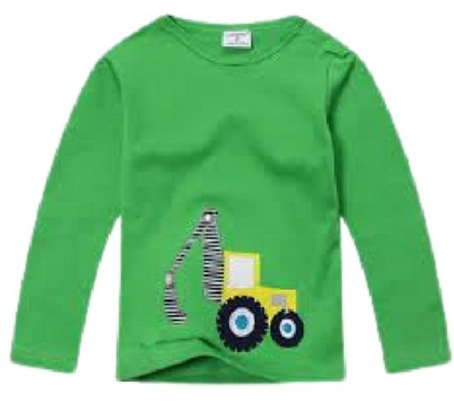 Kids Printed Round Neck Full Sleeve Cotton T Shirt Bust Size: 10 Inch (In)