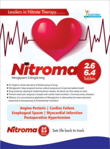 Nitroglycerin 2.6mg/6.4mg Tablets