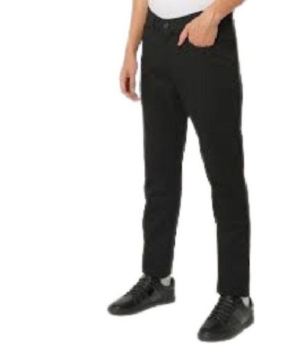 Black Premium Quality Plain Casual Wear Three Pockets Cotton Pant For Men