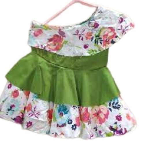 Printed Pattern Multi Color Sleeveless Cotton Frock For Kids Bust Size: 12 Inch (In)