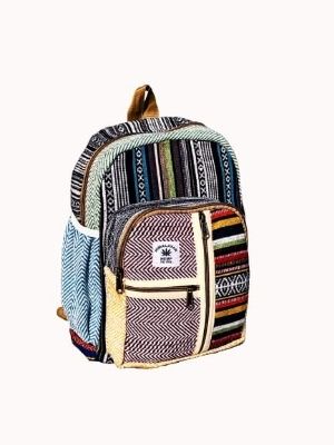 Printed Zipper Closure Cotton Backpack Bag Design: Designer