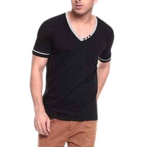 Short Sleeve V Neck Cotton T Shirt For Men Age Group: Above 18