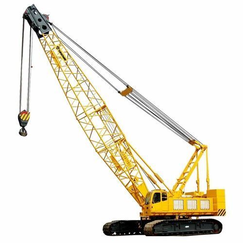 Yellow 150 Ton Capacity Hydraulic Mild Steel Crawler Crane For Warehouses Factories Use