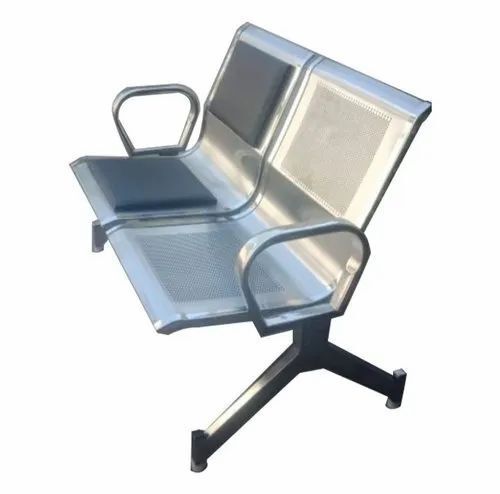 2 Seater Stainless Steel Waiting Chair For Hospital Use