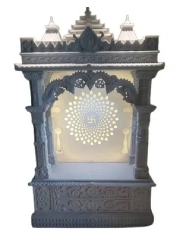 White Marble Temple - 4 Feet x 3 Feet x 1.5 Feet | Durable, Polished Finish, Indoor Use, Easy to Clean, Rectangular Shape