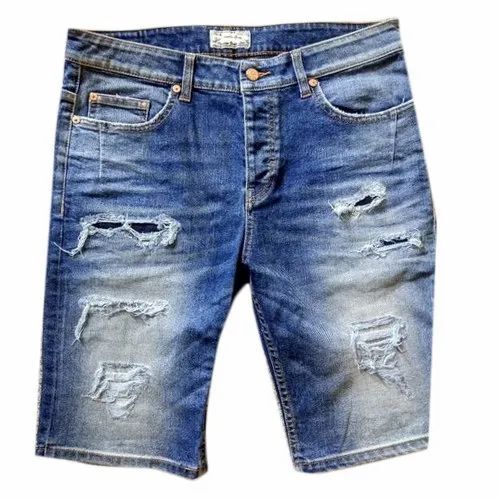 Casual Wear Plain Dyed Denim Short For Men Age Group: 18 Years Above