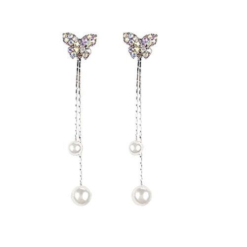 Crystal Silver Tone Long Dangler Earring Gender: Women