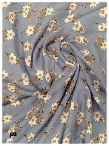 Floral Printed 58 Inch Comfortable Grey Rayon Fabric Density: 1.53 Gram Per Cubic Centimeter(G/Cm3)