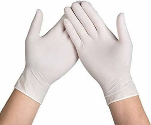 White Full Fingered Waterproof Powdered Disposable Latex Gloves