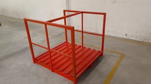 Mild Steel Free Standing Unit Red Tyre Storage Rack For Garage And Showroom