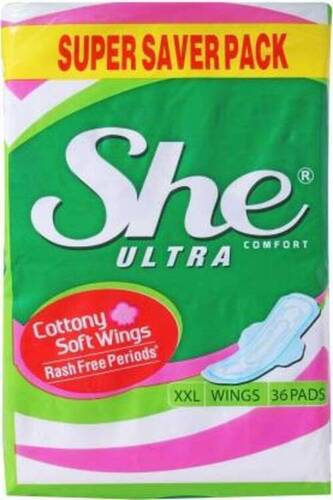 Soft And Breathable Plain Cotton Disposable Sanitary Pad, Pack Of 36 Pads