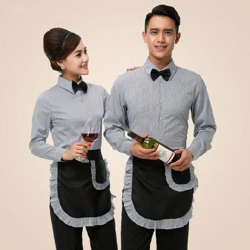 Unisex Plain Cotton Shirt And Trouser Catering Uniform For Hotel Staff