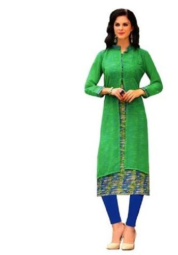 3 By 4 Sleeve Printed Cotton Designer Kurti For Ladies