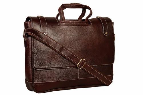 Brown 37X27X7 Centimeters Waterproof Synthetic Leather Plain Office Laptop Bag