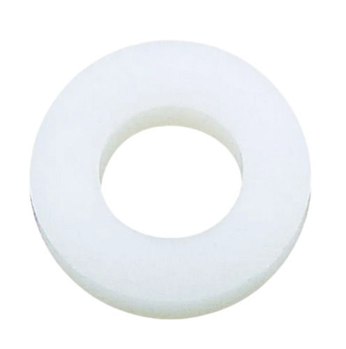 White 50 Mm Round And Smooth Finish Plastic Washer For Screw Adjustment Use