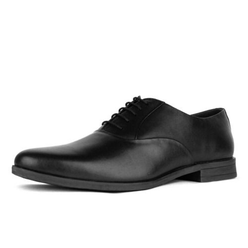 Lace Up Mens Pu Sole Black Leather Formal Shoes Heel Size: Medium