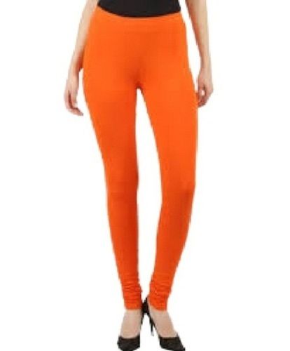 Ladies Orange Plain Washable Casual Wear Cotton Legging Bust Size: 34 Inch (In)