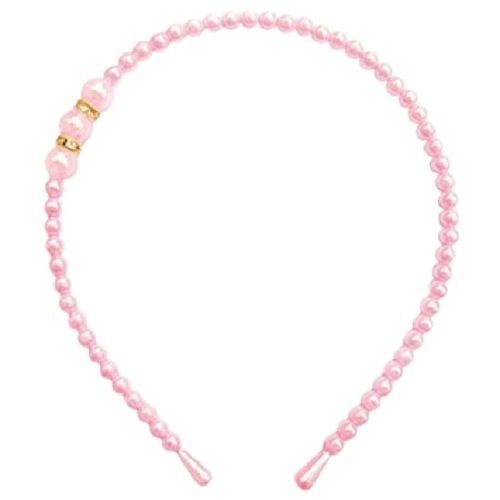 Plastic Pearl Work Pink Hair Band