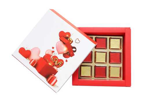 Printed Rectangular 9 Cavity Chocolate Box For Chocolate Packaging