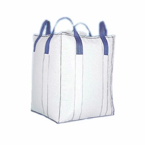 White And Blue 200 Kilogram Capacity Flexolip Handle Polypropylene Woven Jumbo Bag