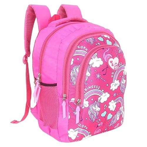 Recyclable 40 X 34 X 30 Cm Pink Printed School Bag