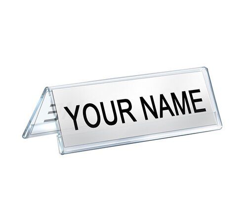 Transparent 2X8 Inches Table And Desk Top Acrylic Name Plate For Office ...