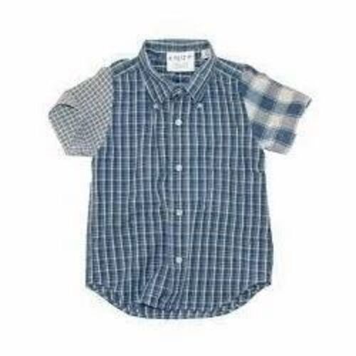 Casual Wear Button Closure Check Print Cotton Shirt For Boys