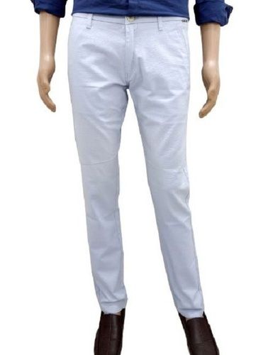 White Comfortable To Wear And Light Weight Mens Cotton Jeans