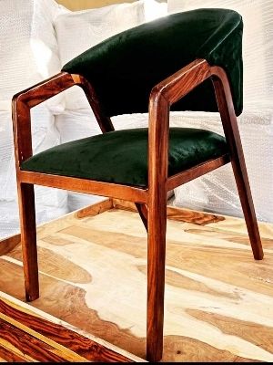 Low Back Comfortable Wooden Armrest Cafe Chair