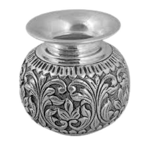 Round Shape And Silver Color Pooja Kalash