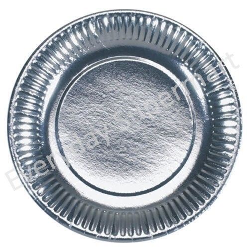 Silver Paper Disposable Plate For Dinner Serving Use