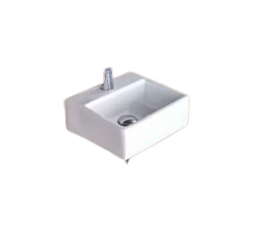 Ceramic Wall-Mounted Wash Basin - 12x16 Inches, Glossy White Finish | One-Piece Design, Custom Sizes Available, Square Shape