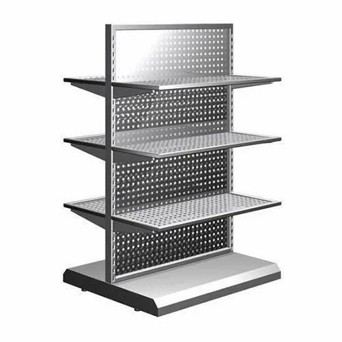 2.5x1.5x5 Foot Double Sided Polished Stainless Steel Metal Display Rack