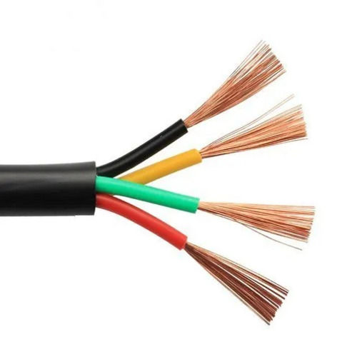 Black 220 Volt 4 Core Corrosion Resistance Pvc Flexible Copper Cable For Domestic Use