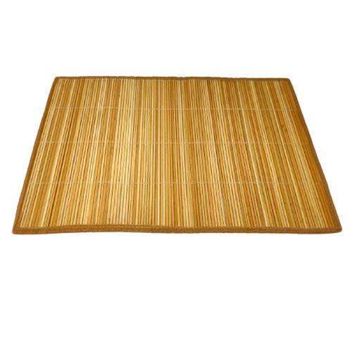 Brown Braided Rectangular Plain Mini Bamboo Table Mat For Floor Use