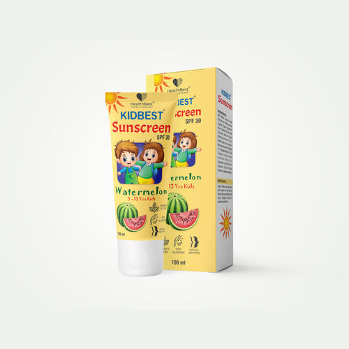 Kidbest सनस्क्रीन Spf-30 क्रीम - तरबूज (100Ml) आयु समूह: 3 से 13 वर्ष के बच्चे