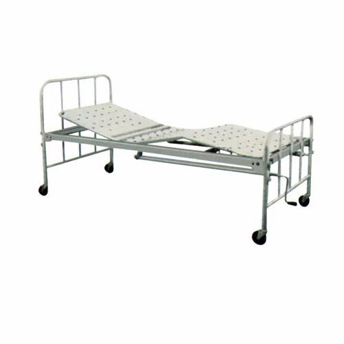 Manual Operated Handle Stainless Steel Hospital Fowler Bed With Four Caster 